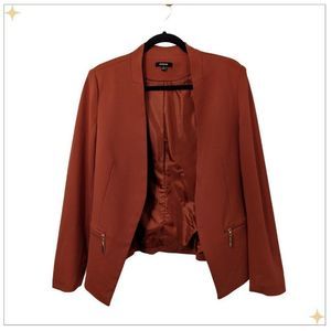 Premise Open angled blazer with gold faux zippers size 12